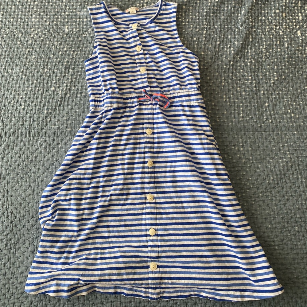 CREWCUTS GIRLS SUMMER DRESS STRIPED NAVY AND WHITE